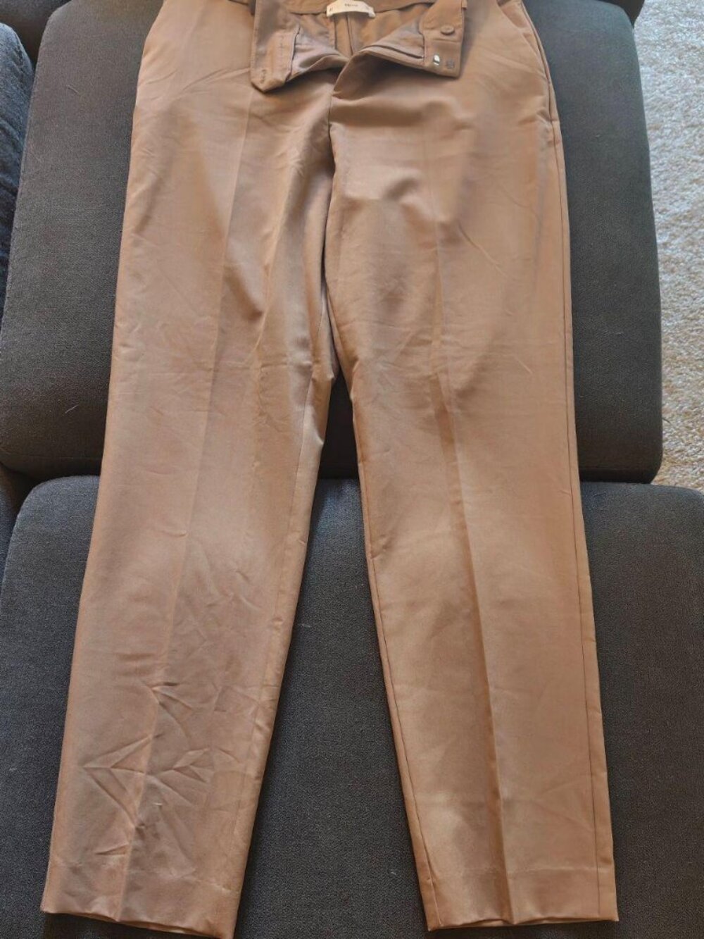 Mango Women's Brown Cropped Trousers